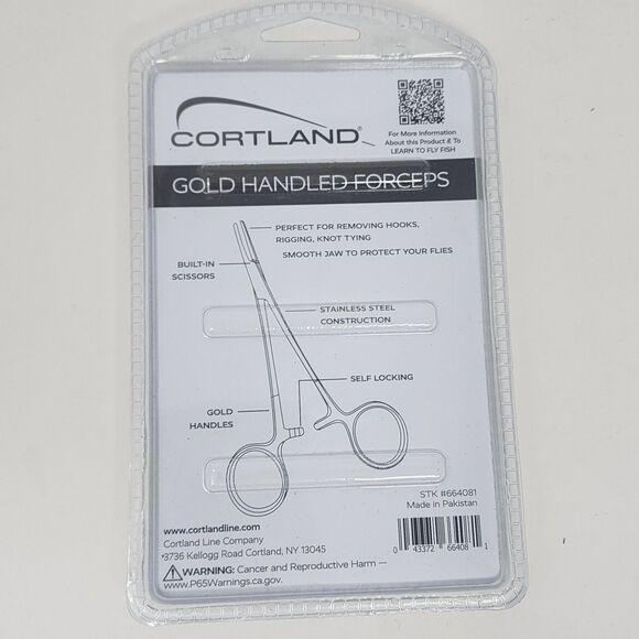 Cortland Gold Handled Forceps Stainless Steel Scissor Quick Release Fishing Tool - Picture 4 of 7